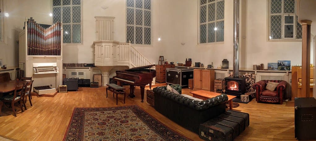 Grand Chapel Studios - Main Room - Fireplace, Organ, Grand Piano